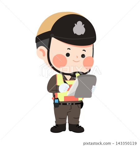 Traffic Police Officer Writing Ticket Fine Traffic Police Officer Writing Ticket Fine 143350119