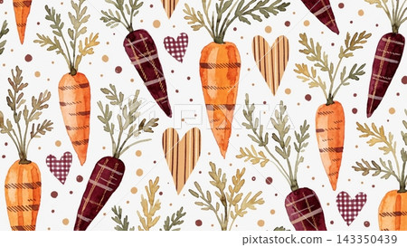 Carrots and hearts on background Carrots and hearts on background 143350439