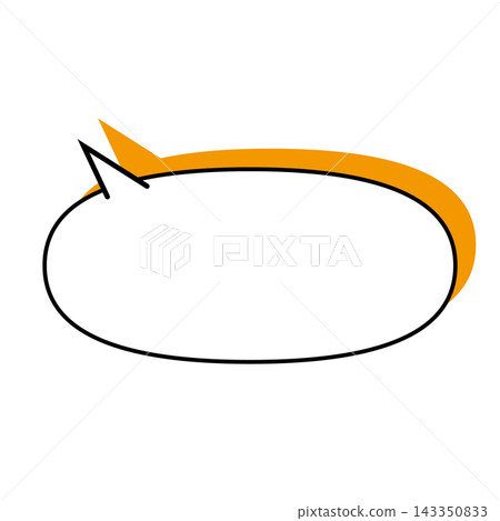 Simple horizontal oval speech bubble illustration on a white background Simple horizontal oval speech bubble illustration on a white background 143350833