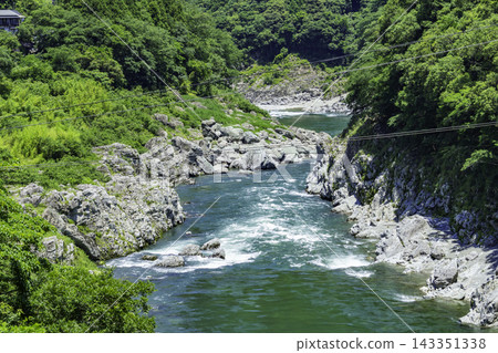 德島縣三好市祖谷溪谷、小步危峽谷、赤川大橋 143351338