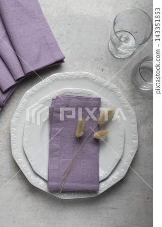 Lavender Linen Napkins Place Setting and Stacked Set 143351853