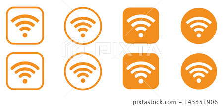黃色 Wi-Fi/無線區域網路圖示 黃色 Wi-Fi/無線區域網路圖示 143351906