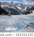 Tourist helicopters in the Juneau Icefields in Alaska, USA 143352145