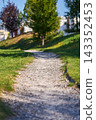 Narrow Gravel Path Leading Through Green Park 143352453