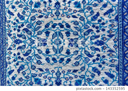 Intricate Hand-Woven Tunisian Carpet with Vintage Design 143352595