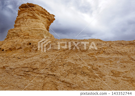 Close Up of Camel Rock Limestone Formation Under Stormy Desert Sky Close Up of Camel Rock Limestone Formation Under Stormy Desert Sky 143352744