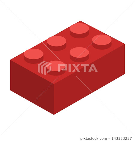 Red Lego Brick Block with Six Round Studs on Top Surface Red Lego Brick Block with Six Round Studs on Top Surface 143353237