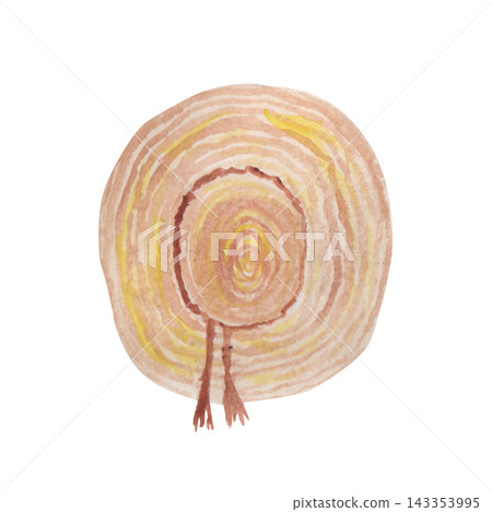 Watercolor sun hat illustration. Hand painted brown straw hat. Beach and garden Watercolor sun hat illustration. Hand painted brown straw hat. Beach and garden 143353995