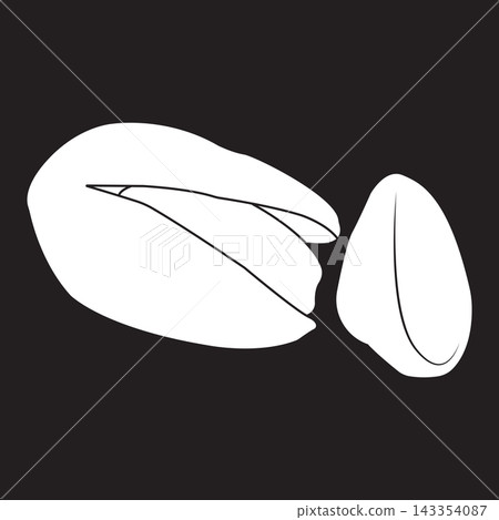 Flat Vector Illustration of Pistachio Nuts 143354087