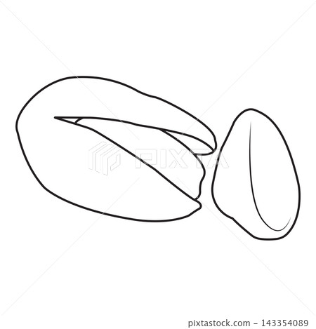 Flat Vector Illustration of Pistachio Nuts Flat Vector Illustration of Pistachio Nuts 143354089