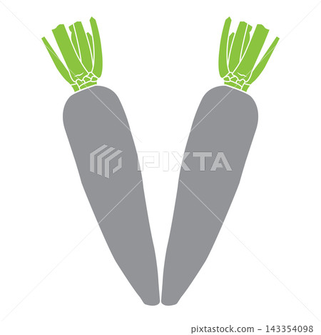 Flat vector illustration of a carrot Flat vector illustration of a carrot 143354098