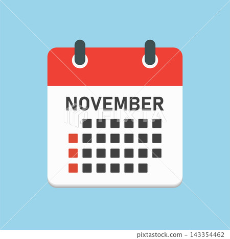 Vector template icon page calendar, month November Vector template icon page calendar, month November 143354462