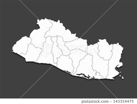 Vector map country El Salvador divided on regions Vector map country El Salvador divided on regions 143354475