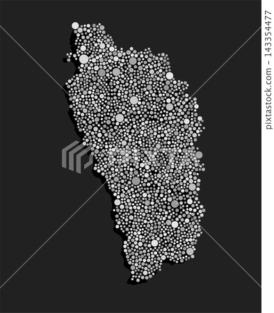 Creative map of Dominica from random grey dots Creative map of Dominica from random grey dots 143354477