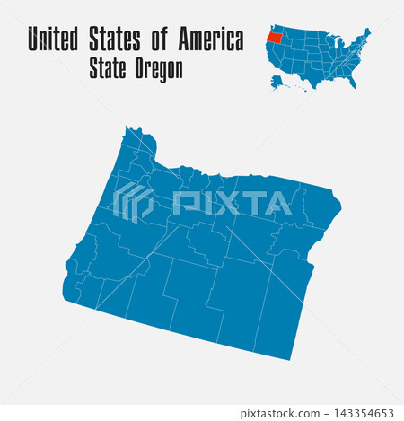 Vector map of the USA - State Oregon Vector map of the USA - State Oregon 143354653