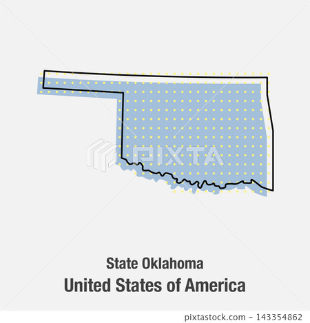 Vector map of Oklahoma state from dots, the USA Vector map of Oklahoma state from dots, the USA 143354862