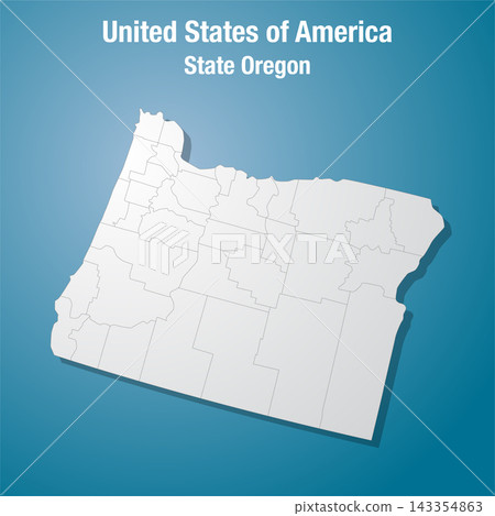 Oregon state divided into counties, the USA Oregon state divided into counties, the USA 143354863