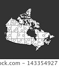 Creative map of Canada from white puzzle, jigsaw 143354927