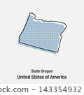 Vector map of Oregon state from dots, the USA 143354932