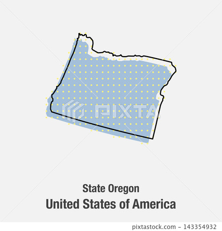 Vector map of Oregon state from dots, the USA Vector map of Oregon state from dots, the USA 143354932