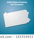 Pennsylvania state divided into counties, the USA 143354933