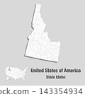 Detailed vector map of the USA - State Idaho 143354934