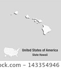 Detailed vector map of the USA - State Hawaii 143354946