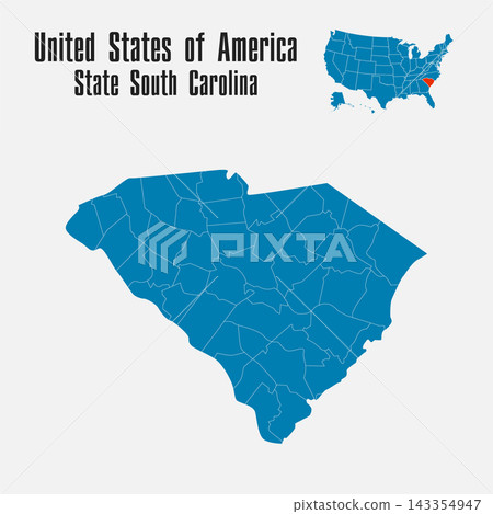 Vector map of the USA - State South Carolina Vector map of the USA - State South Carolina 143354947