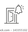 Flat Door Opening Warning Icon 143355102