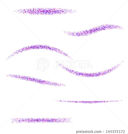 Set of abstract curved lines and stripes made of pink and purple sparkles. eps 10 Set of abstract curved lines and stripes made of pink and purple sparkles. eps 10 143355172