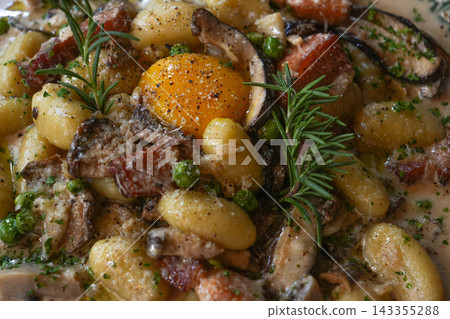 Rich and Creamy Italian Porcini Mushroom Gnocchi Pasta Rich and Creamy Italian Porcini Mushroom Gnocchi Pasta 143355288