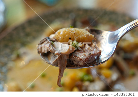 Rich and Creamy Italian Porcini Mushroom Gnocchi Pasta Rich and Creamy Italian Porcini Mushroom Gnocchi Pasta 143355301