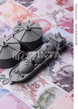 An LNG or oil tanker for maritime transport, energy resources and their movement. An LNG tanker An LNG or oil tanker for maritime transport, energy resources and their movement. An LNG tanker 143355422