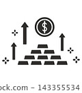 finance icon, sponsor symbol, flat vector illustration on white background 143355534