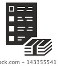 finance icon, file symbol, flat vector illustration on white background 143355541