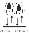 filtration and water resistance, water icon, flat vector illustration on white background 143355613