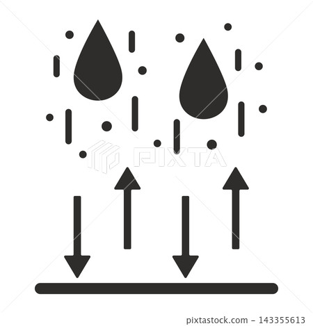 filtration and water resistance, water icon, flat vector illustration on white background filtration and water resistance, water icon, flat vector illustration on white background 143355613
