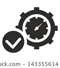 fast time icon, stopwatch symbol, flat vector illustration isolated on white background 143355614