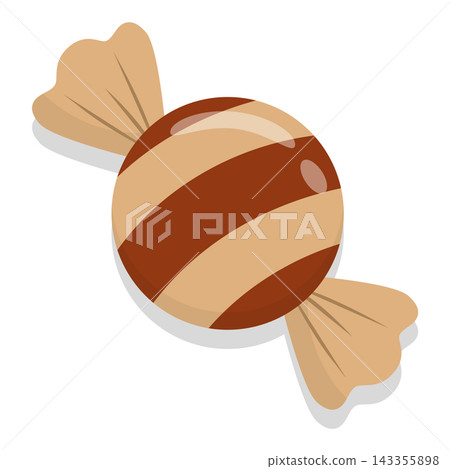 Beige and Chocolate Brown Striped Wrapped Candy Vector Illustration Beige and Chocolate Brown Striped Wrapped Candy Vector Illustration 143355898