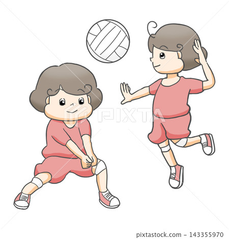 Children playing volleyball Children playing volleyball 143355970