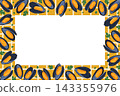 Mussel Seafood Border Frame with Large Blank Copy Space 143355976