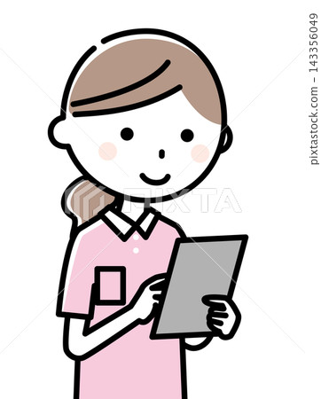 Care staff, helper, tablet Care staff, helper, tablet 143356049