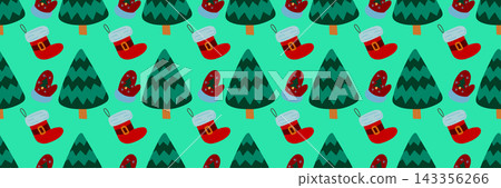 Christmas long pattern in hand draw style 143356266