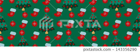 Christmas long pattern in hand draw style Christmas long pattern in hand draw style 143356290