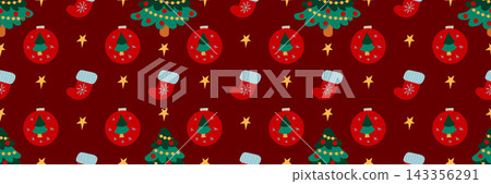 Christmas long pattern in hand draw style Christmas long pattern in hand draw style 143356291