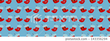 Christmas long pattern in hand draw style 143356294