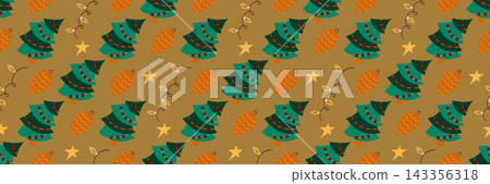 Christmas long pattern in hand draw style Christmas long pattern in hand draw style 143356318