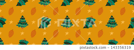 Christmas long pattern in hand draw style Christmas long pattern in hand draw style 143356319