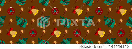 Christmas long pattern in hand draw style Christmas long pattern in hand draw style 143356320