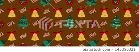 Christmas long pattern in hand draw style Christmas long pattern in hand draw style 143356321